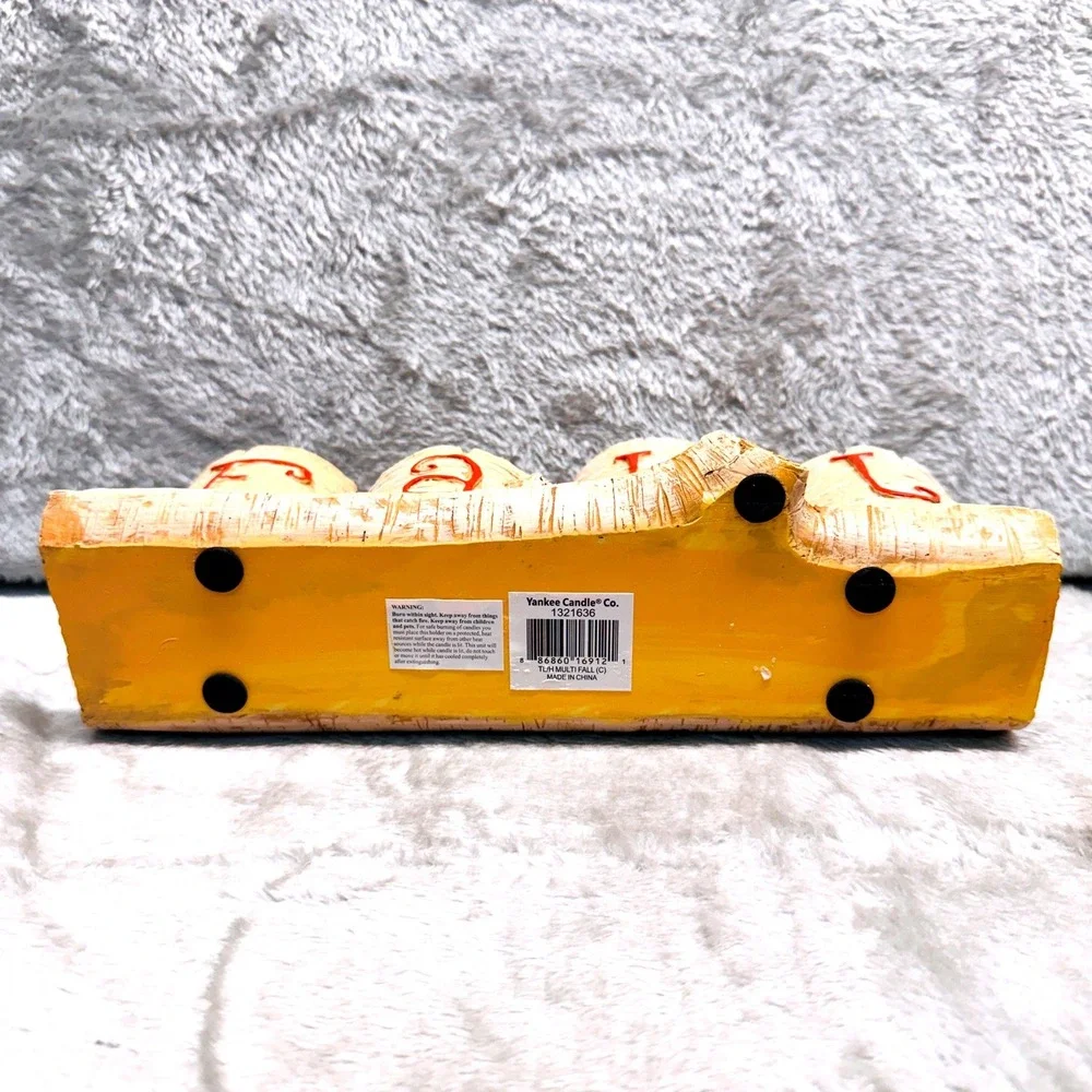 Yankee Candle Fall Birch Log Votive Holder Set Rustic Cabincore Woodland‎ Decor
